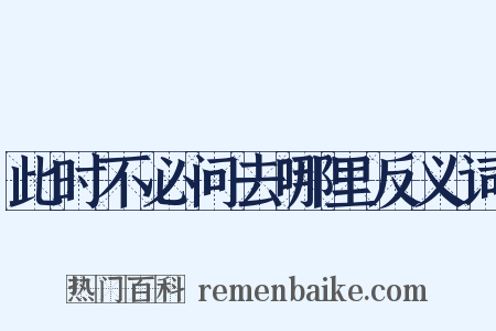 此时不必问去哪里反义词是什么意思的图片